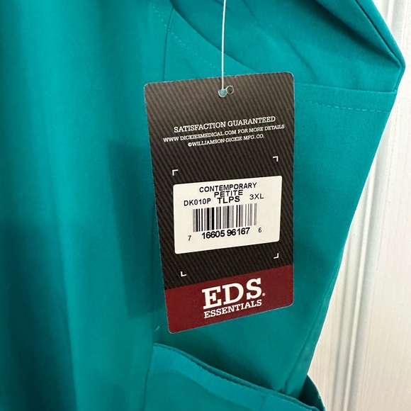Women's EDS Essentials Drawstring Scrub Pants Teal 3X Petite - Picture 5 of 14